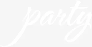 party白色花体字七夕情人节免抠