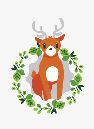 卡通棕色小鹿矢量图免抠