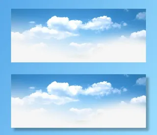 蓝色天空白云风景装饰免抠背景卡通/手绘元素