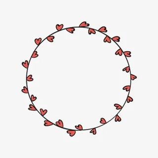 红色爱心圆环装饰免抠