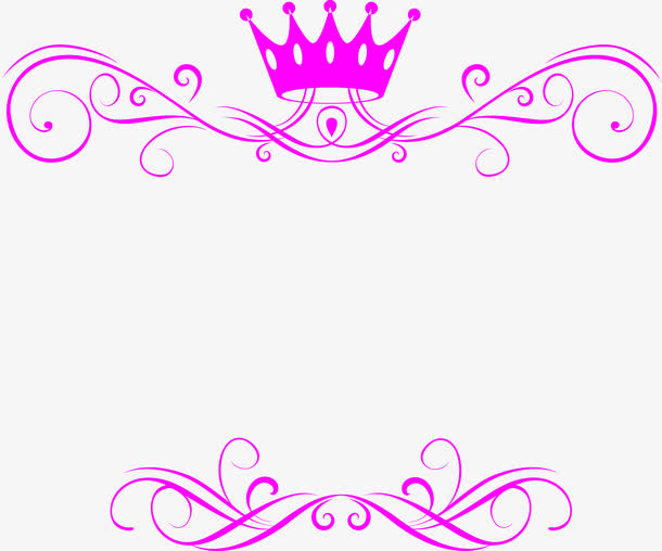 粉色花纹皇冠标签免抠