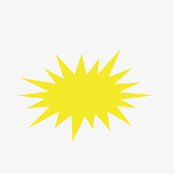 黄色爆炸矢量标签免抠