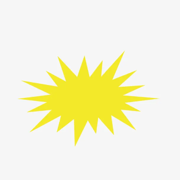 黄色爆炸矢量标签免抠