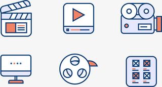 视频剪辑录像图标免抠