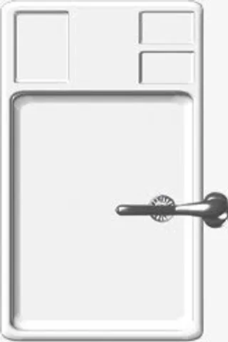 手绘白色大门装饰免抠