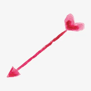 手绘玫红色箭头装饰免抠