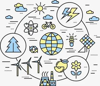 绿色能源循环利用免抠