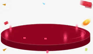 红色卡通舞台灯光免抠