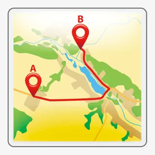 路程路线规划地图位置免抠