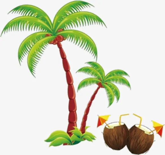 椰树椰子夏日海边沙滩素材免抠