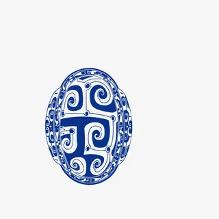 青花 花纹 古典纹样 蓝色 云免抠