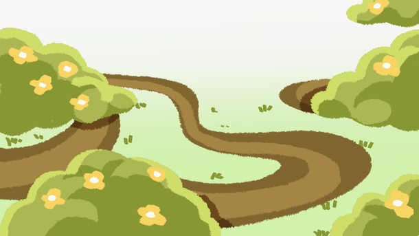 春季手绘绿色植物插画免抠