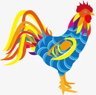 彩色公鸡免抠