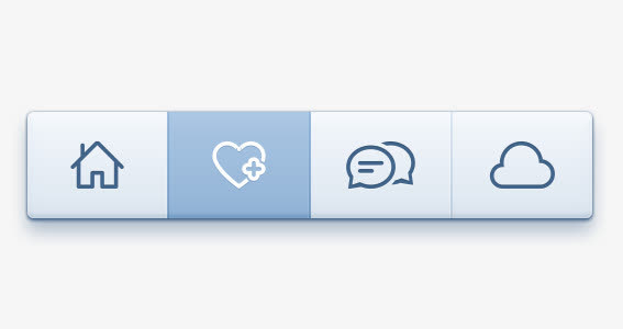 蓝色清新工具栏菜单按钮免抠