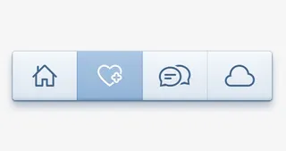 蓝色清新工具栏菜单按钮免抠