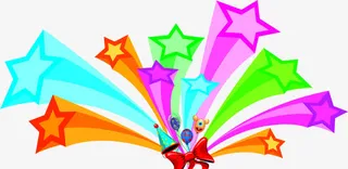 彩色星星元旦晚会图片免抠