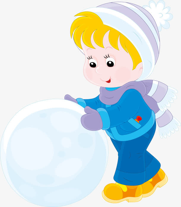 堆雪人的小朋友免抠