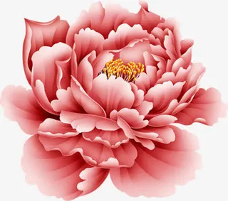 中秋节红色渐变花朵免抠