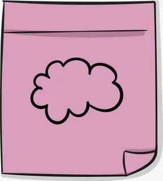 手绘紫色便利贴免抠