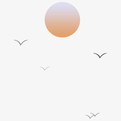 月亮飞鸟渐变免抠