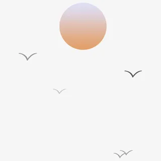 月亮飞鸟渐变免抠