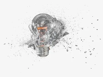 灰色灯泡粉碎效果免抠免抠