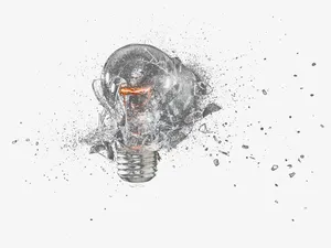 灰色灯泡粉碎效果免抠免抠
