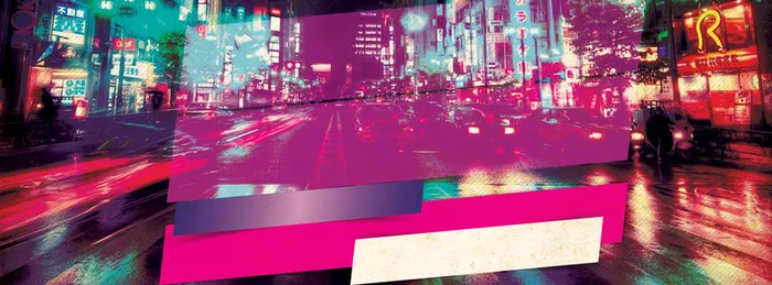 彩色年轻活力城市夜景背景素材高清