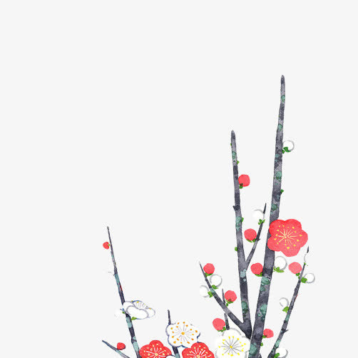 冬梅色彩素材图片免抠
