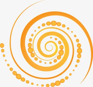 橙色旋转光线图免抠