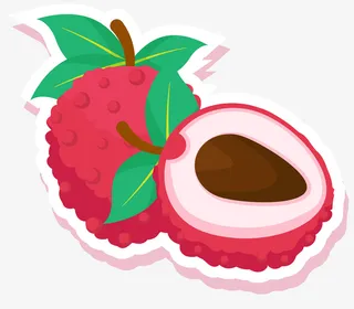 粉红色矢量迷你荔枝免抠