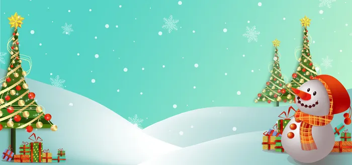 冬天雪景卡通淘宝海报背景高清
