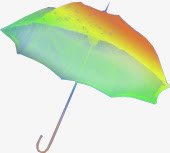 彩色渐变雨伞装饰免抠
