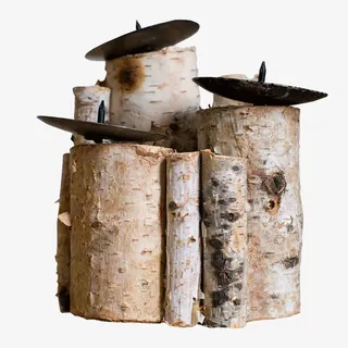 手工木烛台免抠