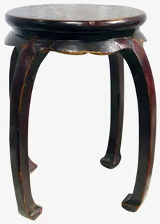 清代梓木中式圆凳子免抠