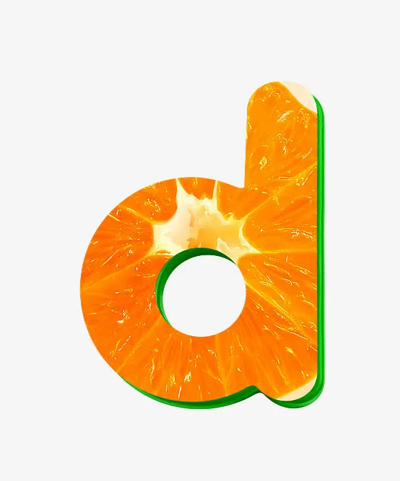 橙子字母d免抠