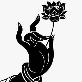 黑白佛手莲花免抠