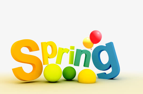 春天SPRING字体免抠
