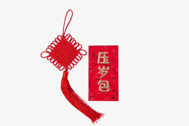 红色中国结加红包免抠