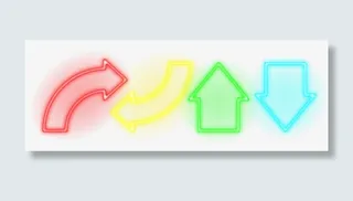 四款箭头霓虹灯免抠