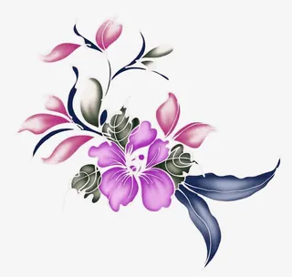 淡紫色插花免扣素材免抠