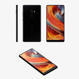 黑色小米手机三视图mix2免抠