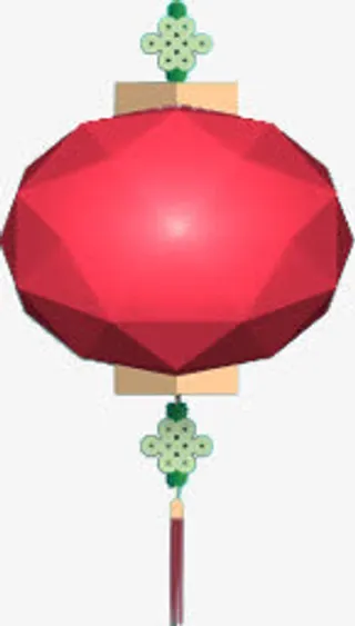 手绘红色灯笼免抠