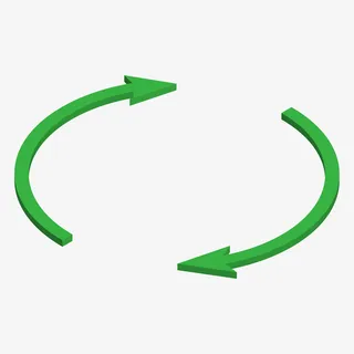 绿色旋转双箭头免抠
