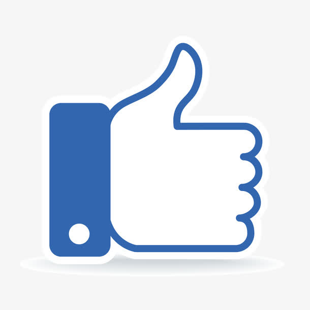 蓝色大拇指素材矢量图免抠