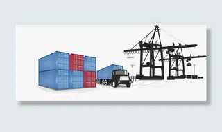 矢量货运交通港免抠