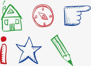 绘画的铅笔免抠