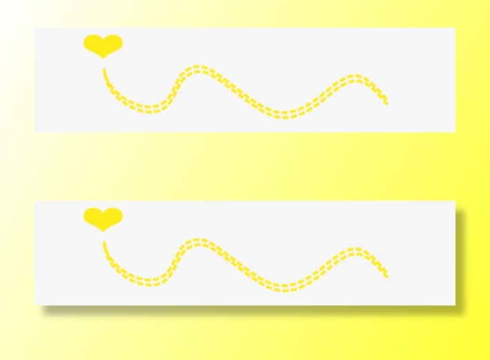 黄色爱心卡通虚线免抠