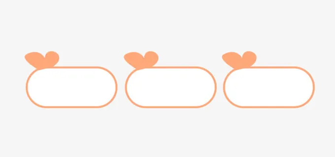 卡通心形圆角矩形优惠券促销边框免抠标签元素