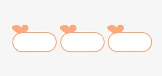 卡通心形圆角矩形优惠券促销边框免抠标签元素